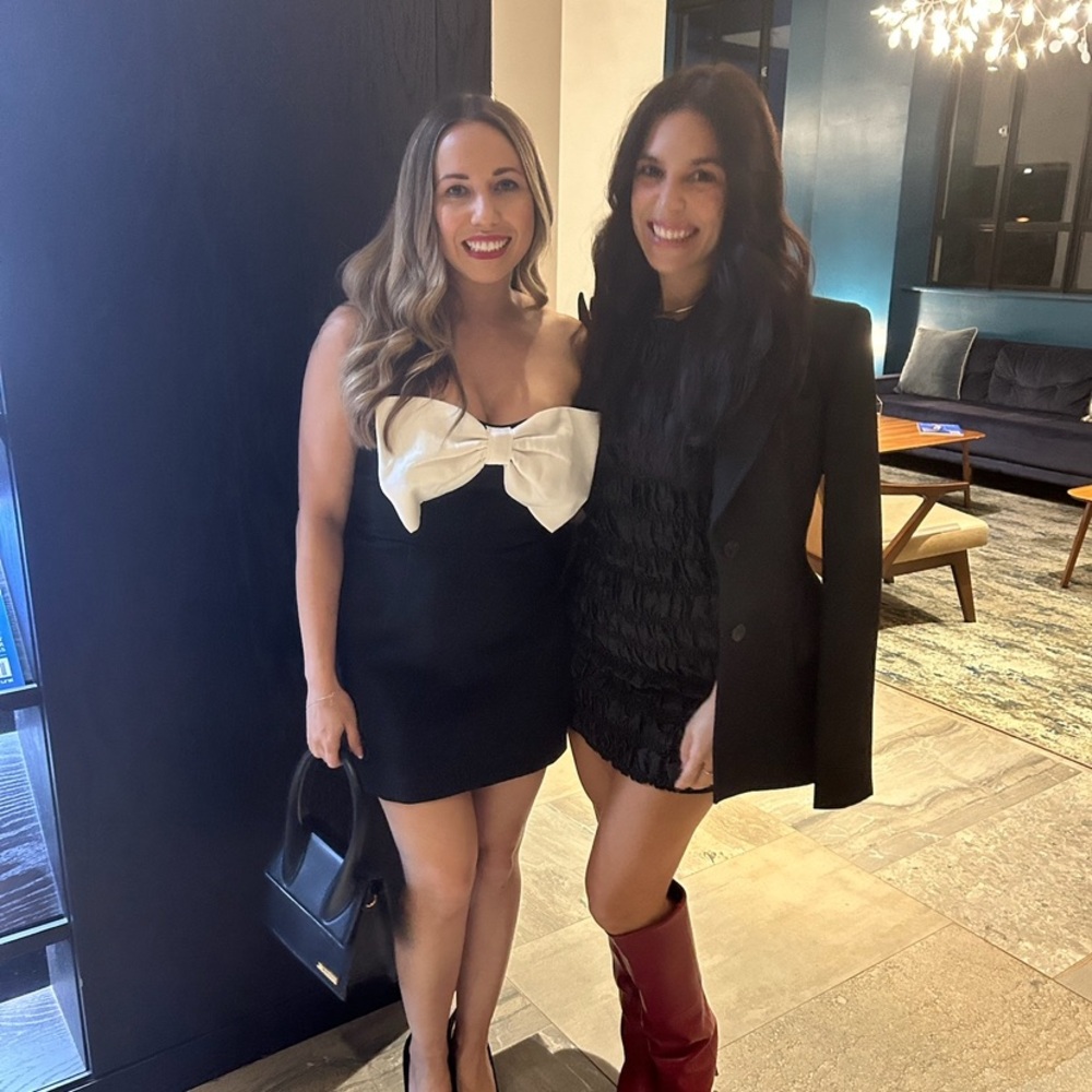 Black and whites bow dress